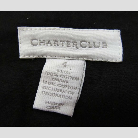 Charter Club Black Dress with white floral accents - Picture 5 of 6